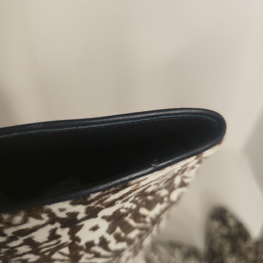 Vintage MAUD FRIZON Zebra Animal Print Calf Hair Brown Beige Boots Size 35 - Picture 10 of 16